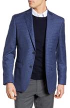 Men's J.b. Britches Classic Fit Check Wool Sport Coat R - Blue