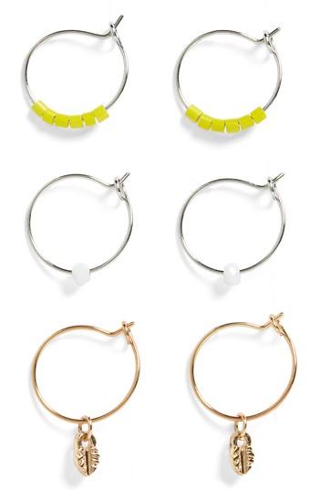 Women's Topshop Set Of 3 Charm Hoop Earrings