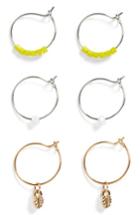 Women's Topshop Set Of 3 Charm Hoop Earrings