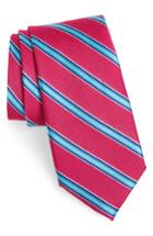 Men's Nordstrom Men's Shop Chester Stripe Silk Tie, Size - Pink