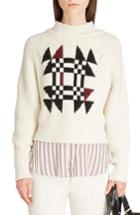 Women's Isabel Marant Lawrie Origami Cotton & Wool Blend Sweater Us / 38 Fr - White