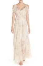 Women's Jenny Yoo 'cassie' Print Flutter Sleeve Chiffon Maxi Dress - Pink