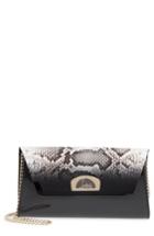 Christian Louboutin Vero Dodat Snakeskin Print Leather Clutch - Black