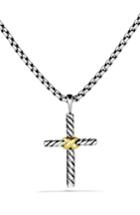 Women's David Yurman 'x' Cross With Gold On Chain