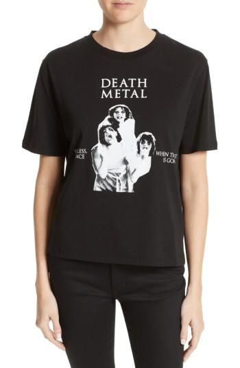 Women's Mcq Alexander Mcqueen Death Metal Graphic Tee - Black