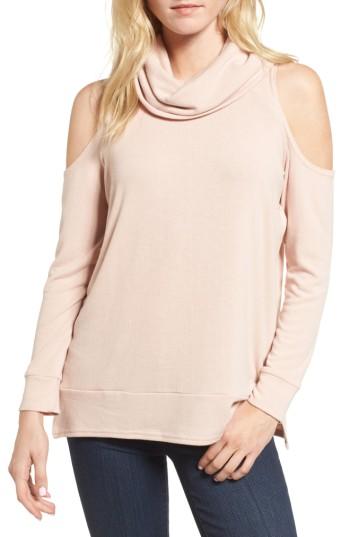 Women's Cupcakes And Cashmere Malden Cold Shoulder Sweater, Size - Pink