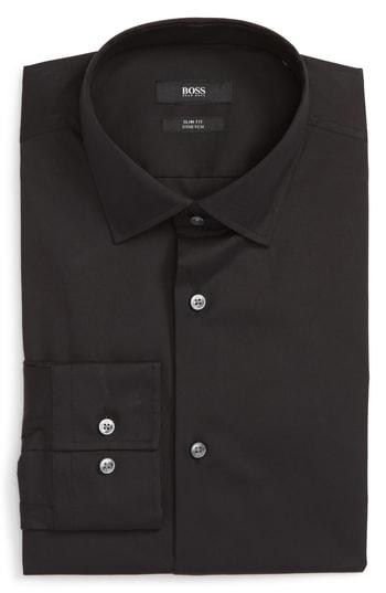 Men's Boss Jenno Slim Fit Stretch Solid Dress Shirt .5 - Black