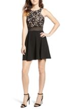 Women's Speechless Lace Fit & Flare Dress - Black