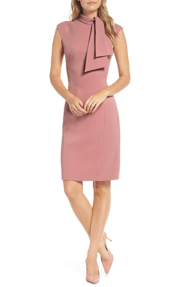 Women's Harper Rose Tie Neck Sheath Dress - Pink