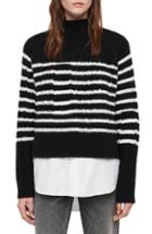Women's Allsaints Mari Stripe Roll Neck Sweater - Black