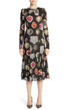Women's Dolce & Gabbana Sacred Heart Silk Blend Dress Us / 42 It - Black
