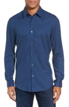Men's Boss Lukas Regular Fit Microprint Flannel Sport Shirt - Blue