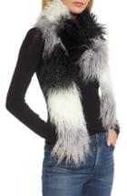 Women's Trouve Long Faux Fur Scarf, Size - Black