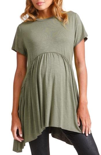 Women's Ingrid & Isabel Handkerchief Hem Maternity Tunic - Green