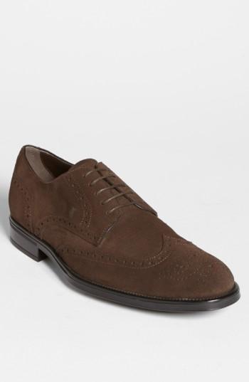 Men's Tod's 'derby' Suede Wingtip Us / 8uk - Brown