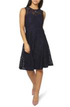 Women's Dorothy Perkins Adele Lace Fit & Flare Dress Us / 8 Uk - Blue