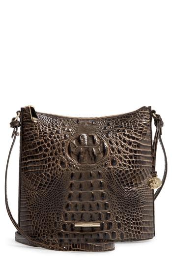 Brahmin Katie Croc Embossed Leather Crossbody Bag - Grey