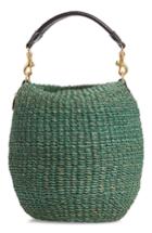 Clare V. Pot De Miel Top Handle Straw Basket Bag - Green
