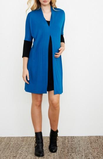 Women's Maternal America Layered Maternity/nursing Dress - Blue/green