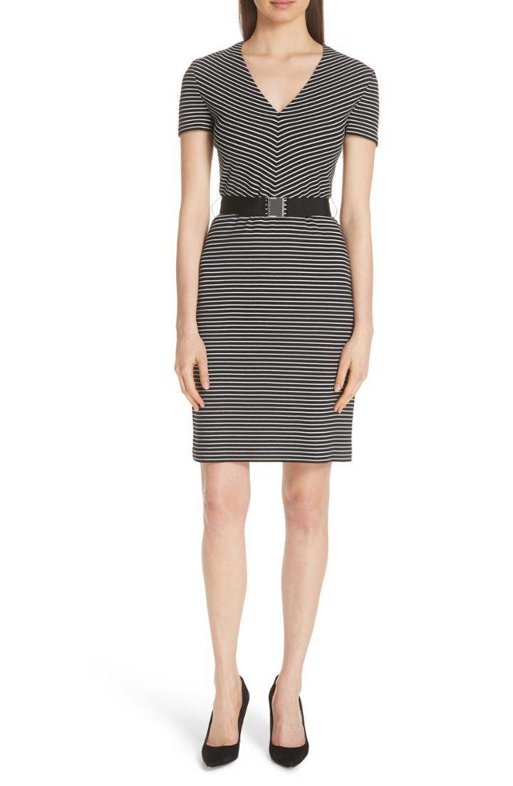 Women's Boss Hedra Stripe Belted Knit Dress