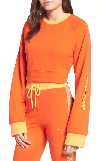 Women's Fenty Puma By Rihanna Lace-up Back Sweatshirt - Red