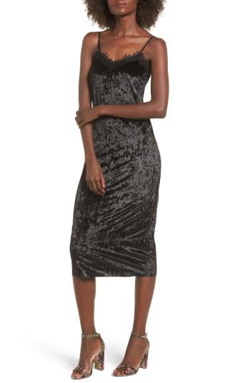 Women's Lira Clothing Eclipse Lace & Velvet Slipdress - Black