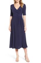 Women's Chaus Laura Faux Wrap Midi Dress - Blue