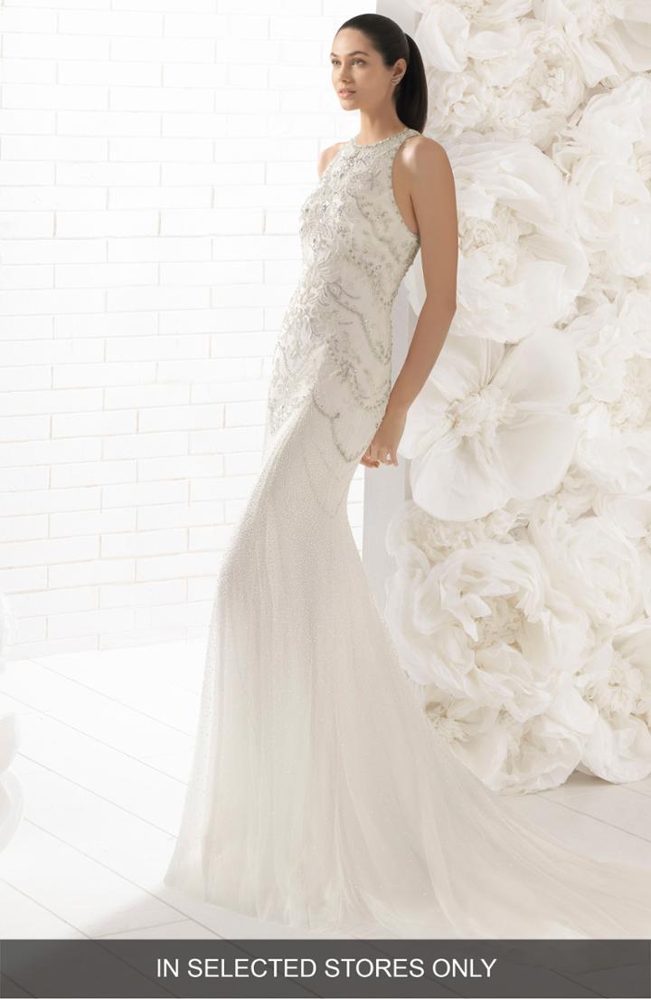 Women's Rosa Clara Vega Mermaid Gown, Size - White