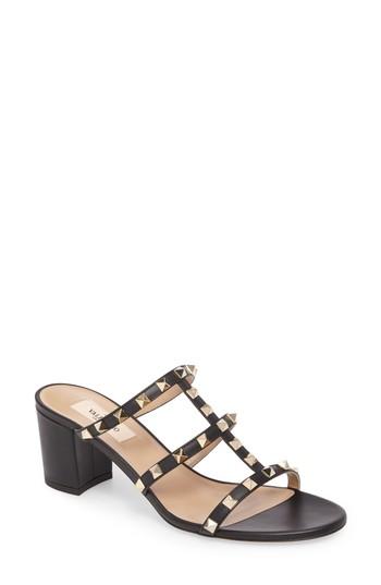 Women's Valentino Garavani Rockstud Slide Sandal .5us / 39.5eu - Black