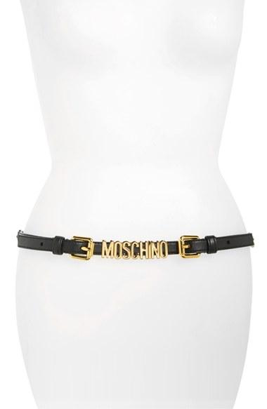 Women's Moschino Logo Plate Chain Belt