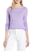 Women's Halogen Bateau Neck Sweater, Size - Purple