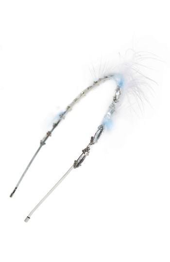 Cara Feather & Crystal Headband, Size - Blue