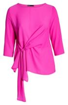 Petite Women's Gibson Tie Front Crepe Top, Size P - Pink