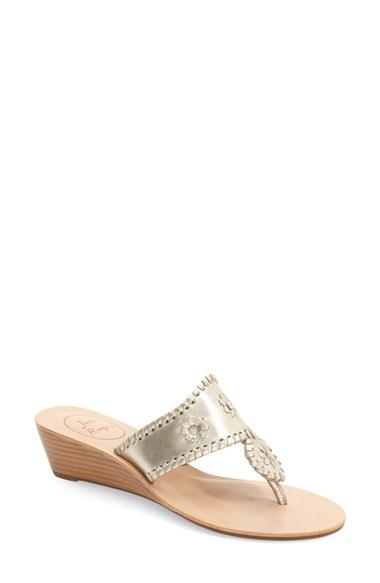 Women's Jack Rogers 'jacks' Wedge Sandal M - Metallic