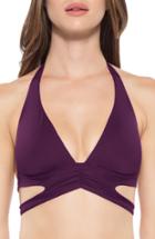 Women's Becca Color Code Split Strap Bikini Top - Burgundy