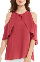 Women's Vince Camuto Cold Shoulder Ruffled Blouse - Red