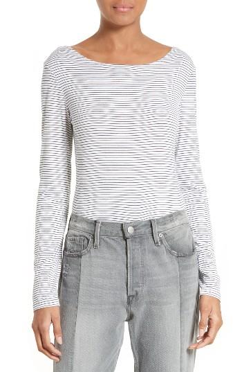 Women's Frame Stripe Boatneck Tee