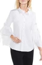 Women's Vince Camuto Ruffle Sleeve Shirt, Size - White