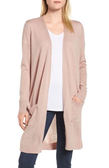 Women's Halogen Long Open Cardigan - Pink