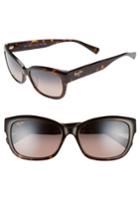Women's Maui Jim Plumeria 55mm Polarized Cat Eye Sunglasses - Dark Tortoise/ Maui Rose