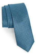 Men's Nordstrom Men's Shop Colombo Neat Silk Tie, Size - Blue