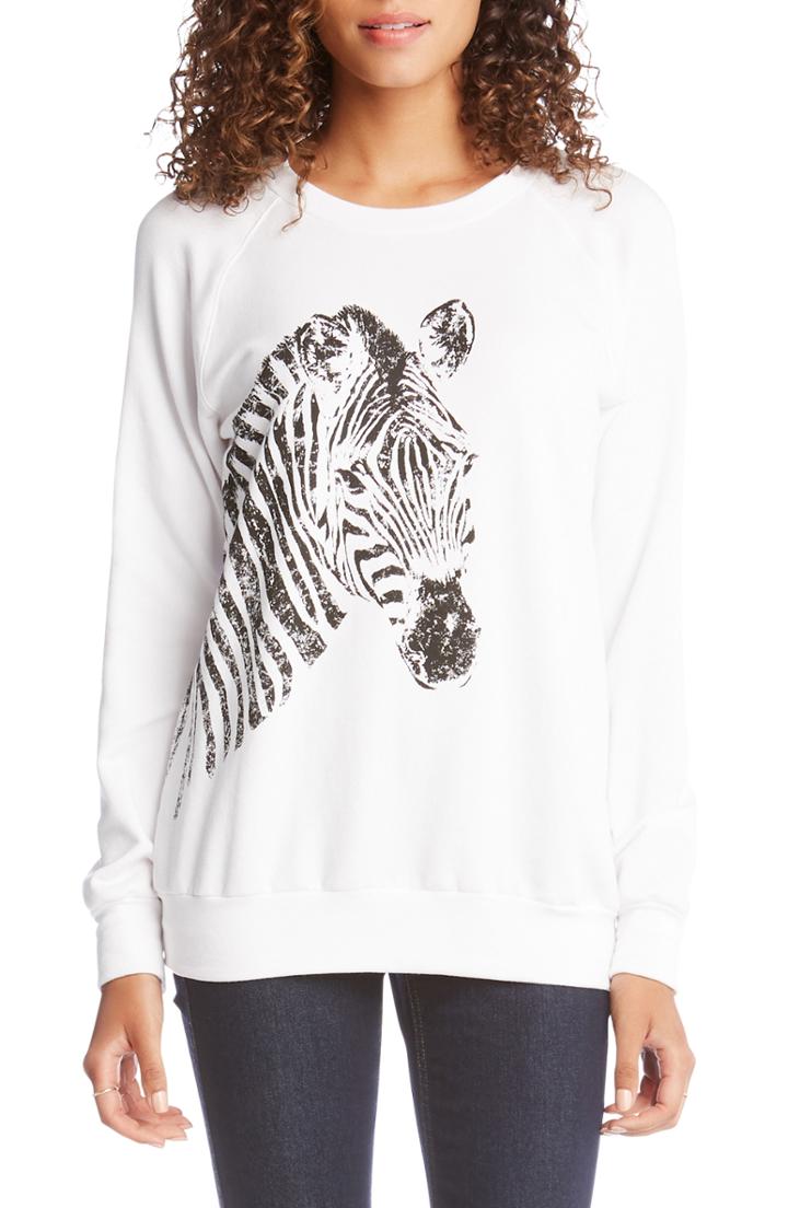 Women's Karen Kane Zebra Print Sweatshirt - White