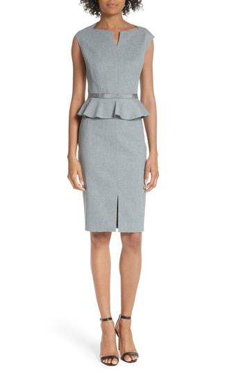 Women's Ted Baker London Textured Peplum Dress - Grey