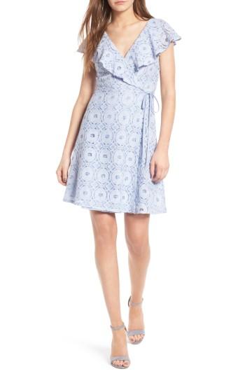 Women's Soprano Ruffle Lace Wrap Dress - Blue