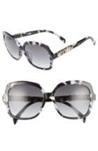 Women's Moschino 57mm Oversized Polarized Sunglasses - Black Havana