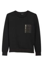 Men's The Kooples Fleece Sweatshirt - Black
