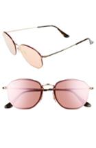 Women's Ray-ban 54mm Round Sunglasses - Gold/ Pink