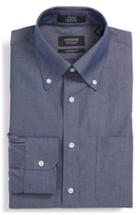 Men's Nordstrom Men's Shop Traditional Fit Non-iron Solid Dress Shirt 34 - Blue