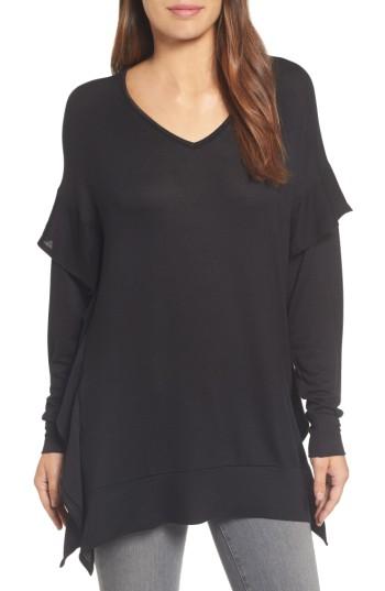Women's Pleione Ruffle Sleeve Tunic - Black
