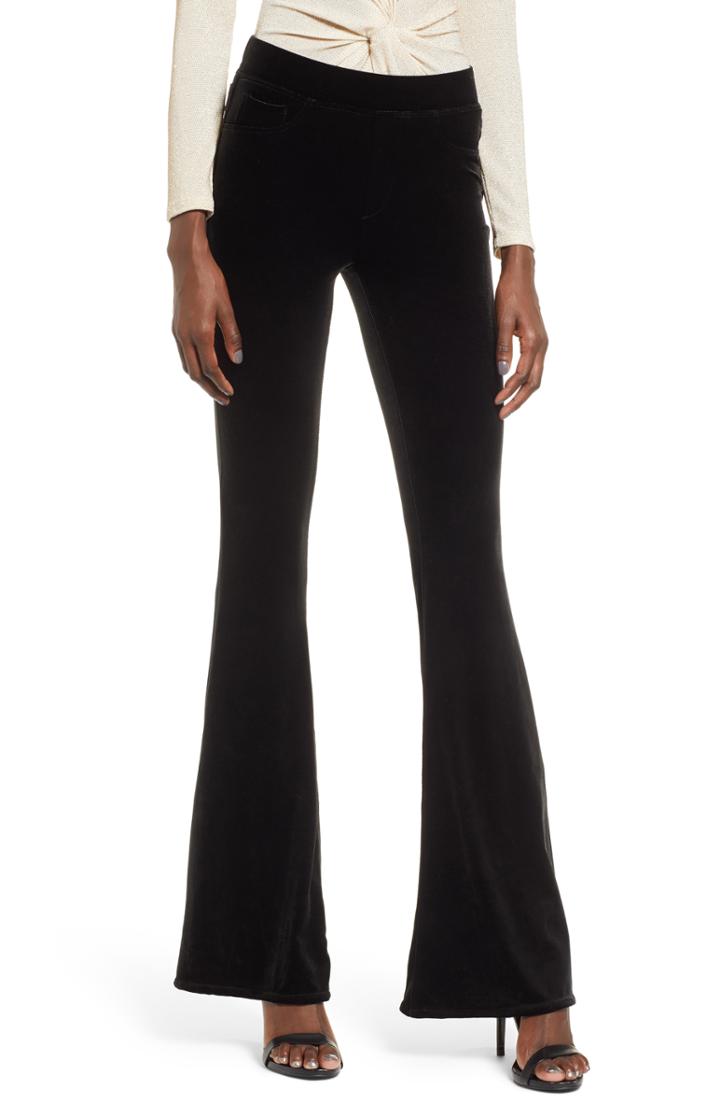 Women's Blanknyc Velvet Flare Pants - Burgundy